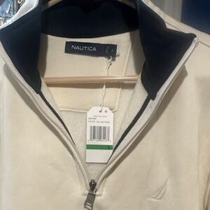 Warm Nautica Men's Natural Zip-Up Sweater